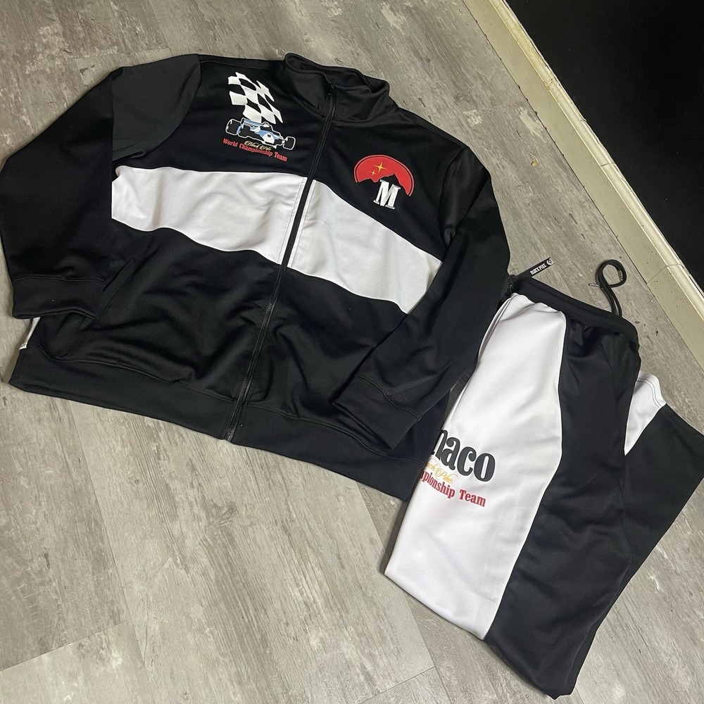 New Men's BLACK PIKE Two Piece Tracksuit BLACK/white‎ SIZE 3XL NEW S-237